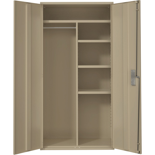Combination Storage Cabinet, Steel, 6 Shelves, 72" H x 36" W x 18" D, Beige Dufferin Supply