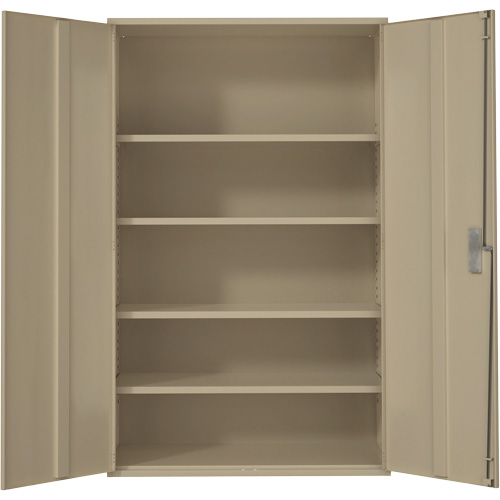 Extra Wide Hi-Boy Storage Cabinet, Steel, 4 Shelves, 72" H x 48" W x 24" D, Beige Dufferin Supply