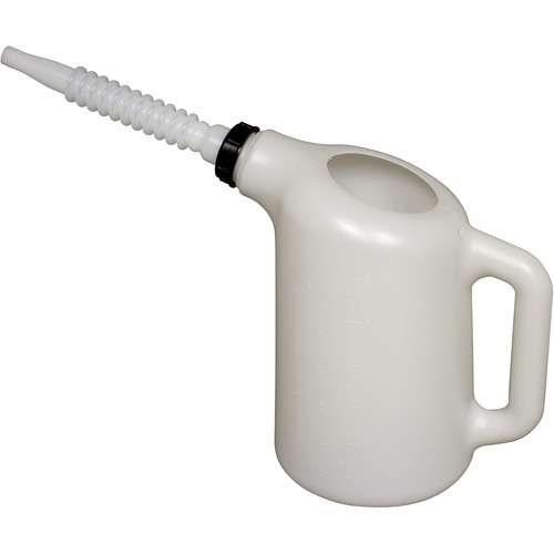 Oil Dispenser with White Spout, Plastic, 6 qt Capacity Dufferin Supply