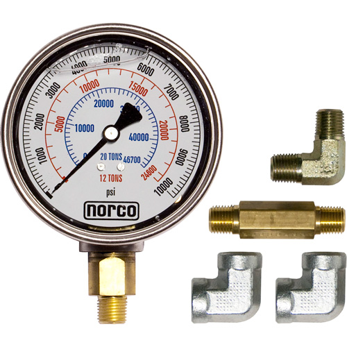 Hydraulic Gauge with Fittings, 4" , Bottom Mount, Analogue Dufferin Supply