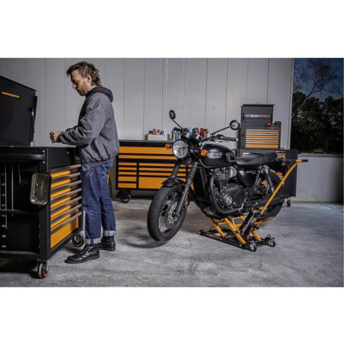 ATV and Motorcycle Jack, 0.75 Ton(s) Capacity, 4-2/3" Lowered, 14-1/2" Raised, Manual Hydraulic Dufferin Supply