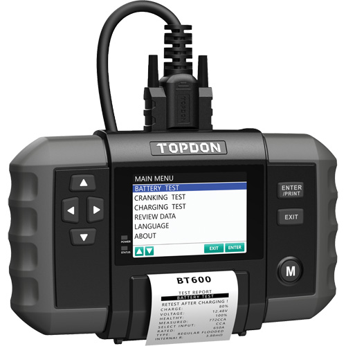 BT600 12V Battery & 12V/24V System Tester with Built-in Printer Dufferin Supply