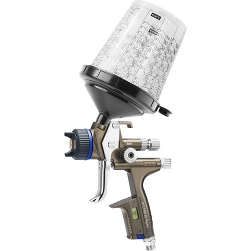 Pistolet de peinture de premi&egrave;re qualit&eacute; pour peinture automobile avec psi num&eacute;rique X5500 RP 1,3 O RPS D, Entr&eacute;e d'air 1/4" NPT, 10,24 pi³/min, Capacit&eacute; 0,6 L/0,9 L, 0,17 psi Dufferin Supply