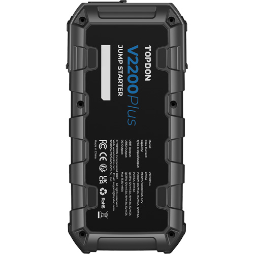 V2200Plus 2-en-1: d&eacute;marreur de secours 2200 A de pointe, testeur de batterie et de syst&egrave;me Dufferin Supply