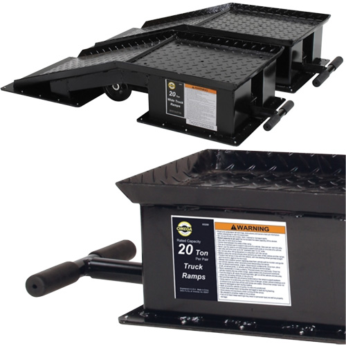 Rampes pour camions lourds avec longue poign&eacute;e en T, Capacit&eacute; 40 000 lb, 45" lo, 13-1/2" la, Hauteur de 9-19/50" Dufferin Supply