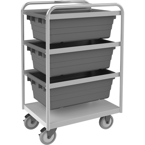 Mobile Tub Rack, Double-sided, 3 bins, 26" W x 18" D x 42" H Dufferin Supply