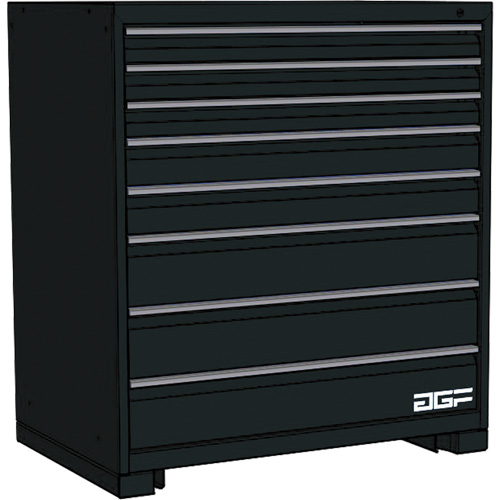 Modular Drawer Cabinet, 8 Drawers, 48" W x 24" D x 40" H, Black Dufferin Supply