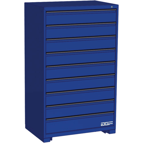 Modular Drawer Cabinet, 9 Drawers, 36" W x 24" D x 60" H, Blue Dufferin Supply