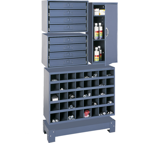 Modular Small Parts Storage Unit, Steel, 8 Drawers, 33-3/4" x 12-1/4" x 59-5/8", Grey Dufferin Supply