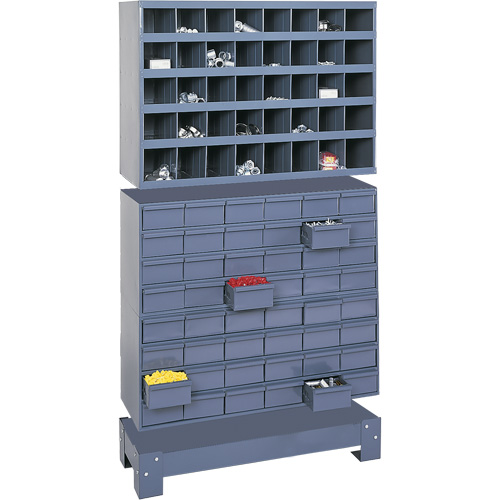 Modular Small Parts Storage Unit, Steel, 48 Drawers, 33-3/4" x 12-1/4" x 58-3/8", Grey Dufferin Supply