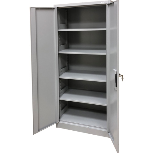 Storage Cabinet, Steel, 4 Shelves, 66" H x 30" W x 15" D, Grey Dufferin Supply