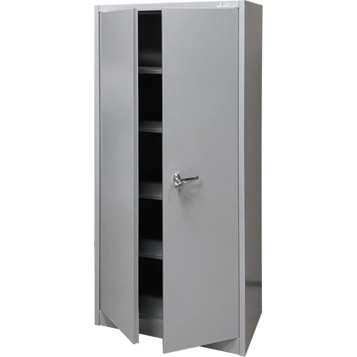 Storage Cabinet, Steel, 4 Shelves, 66" H x 30" W x 15" D, Grey Dufferin Supply