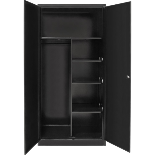 Combination Storage Cabinet, 36" W x 18" D x 72" H, Black Dufferin Supply