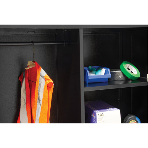 Combination Storage Cabinet, 36" W x 18" D x 72" H, Black Dufferin Supply