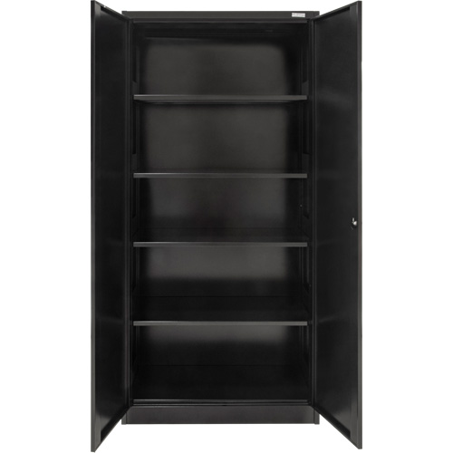 Armoire de rangement Hi-Boy, Acier, 4 Tablettes, 72" h x 36" la x 18" P, Noir Dufferin Supply
