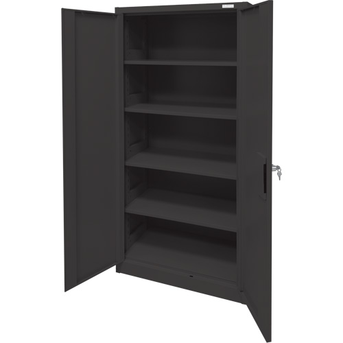 Armoire d'entreposage, Acier, 4 Tablettes, 78" h x 36" la x 24" P, Noir Dufferin Supply
