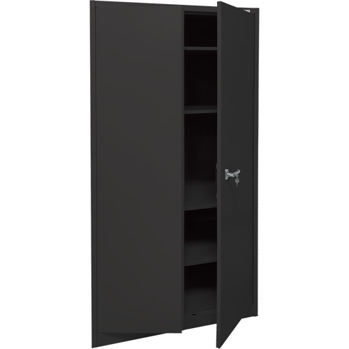 Armoire d'entreposage, Acier, 4 Tablettes, 78" h x 36" la x 24" P, Noir Dufferin Supply