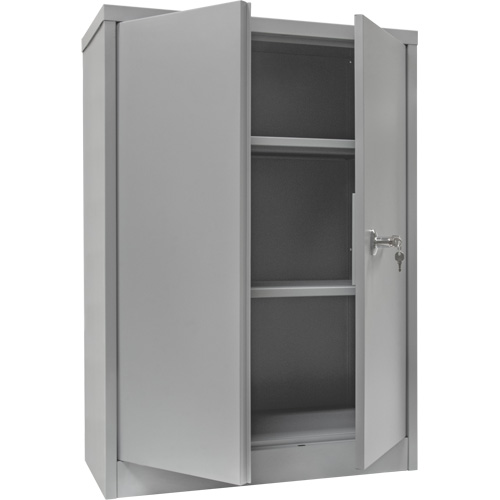 Counter-High Storage Cabinet, Steel, 2 Shelves, 42" H x 36" W x 24" D, Grey Dufferin Supply