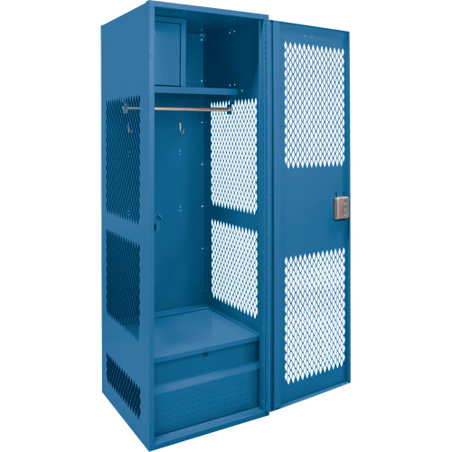 Casier pour &eacute;quipement avec porte, Acier, 24" la x 18" p x 72" h, Bleu fonc&eacute; Dufferin Supply