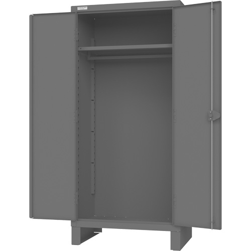 Cabinet with Hanging Bar & Standard Recessed Doors, Steel, 78" H x 36" W x 24" D, Grey Dufferin Supply