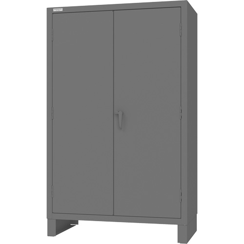 Armoire avec barre de suspension et portes encastr&eacute;es standards, Acier, 78" h x 48" la x 24" P, Gris Dufferin Supply