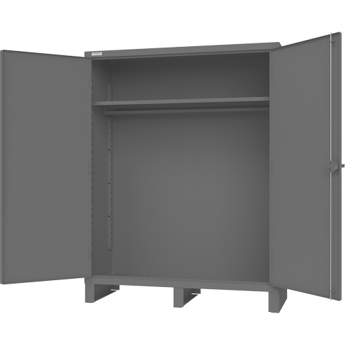 Cabinet with Hanging Bar & Standard Recessed Doors, Steel, 78" H x 60" W x 24" D, Grey Dufferin Supply