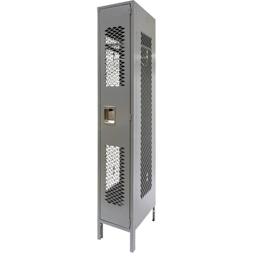 Casiers ventil&eacute;s, 12" x 18" x 78", Acier, Gris, D&eacute;mont&eacute;, Perfor&eacute; Dufferin Supply