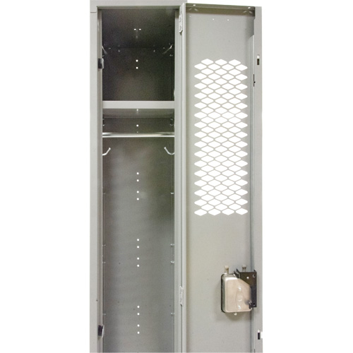 Vented Lockers, 12" x 18" x 78", Steel, Grey, Knocked Down, Perforated Dufferin Supply