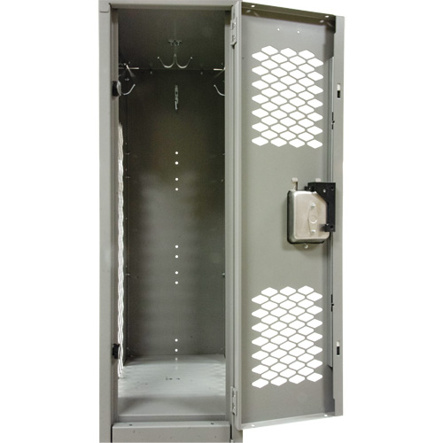 Vented Lockers, 2 -tier, 12" x 18" x 78", Steel, Grey, Knocked Down, Perforated Dufferin Supply