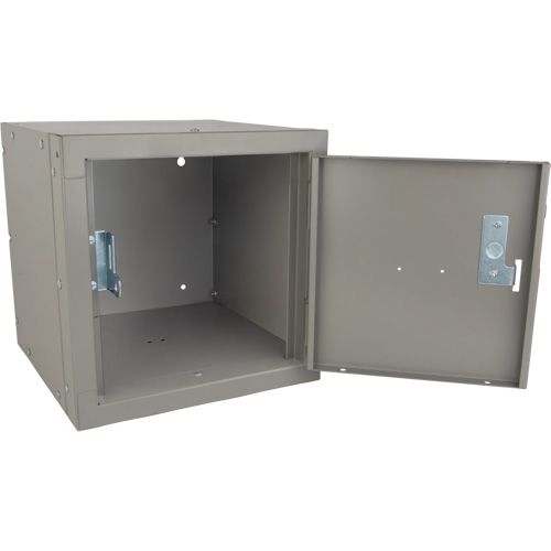 Casier cubique empilable, 12" x 12" x 12", Acier, Gris, D&eacute;mont&eacute; Dufferin Supply