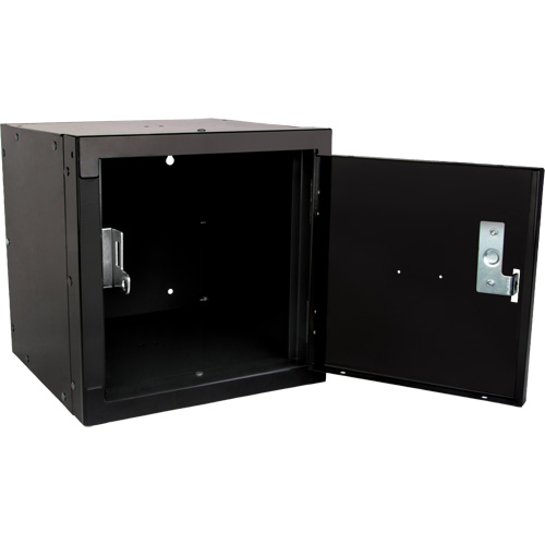 Casier cubique empilable, 12" x 12" x 12", Acier, Noir, D&eacute;mont&eacute; Dufferin Supply