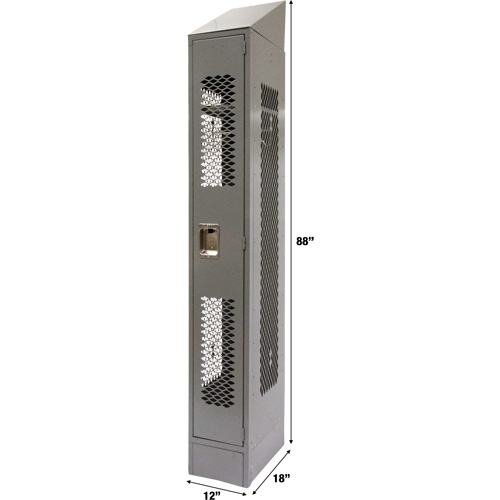 Vented Lockers, 12" x 18" x 88", Steel, Grey, Knocked Down, Perforated Dufferin Supply