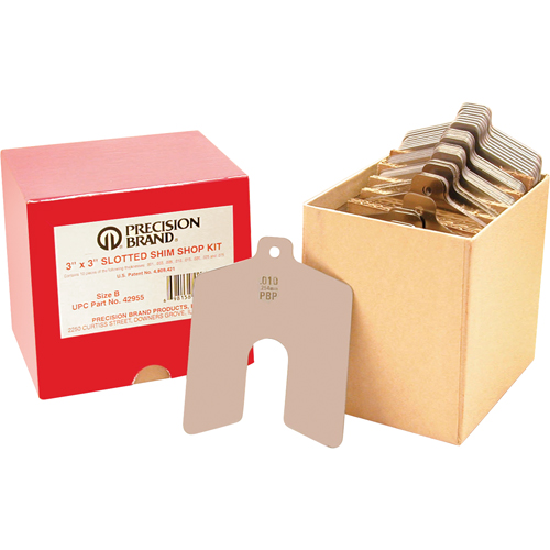 Assortiments de cales d'&eacute;paisseur &agrave; rainure, 4" lo x &eacute;paisseur 0,001"- 0,075", 4" la, Acier inoxydable Dufferin Supply