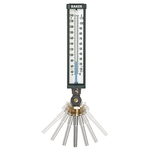 Variable Angle Industrial Thermometers, Contact, Analogue, 30-240°F (-2-114°C) Dufferin Supply