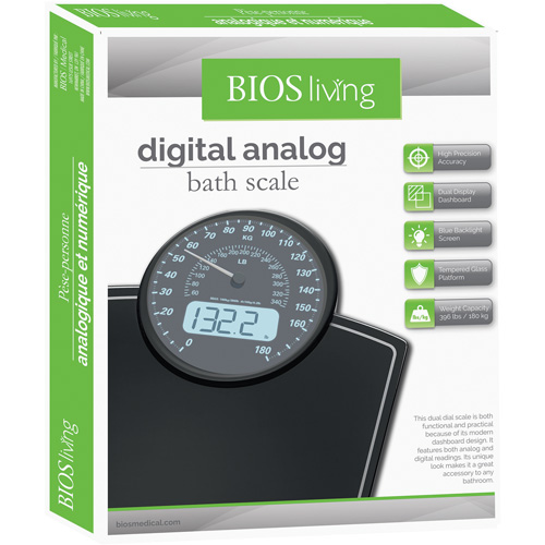 Digital Analog Scale, 396 lbs. Cap., 100 g / 0.2 lbs. Graduations Dufferin Supply