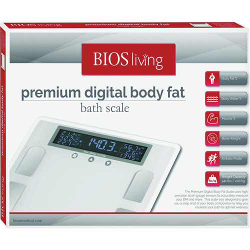 Premium Digital Body Fat Scale, 441 lbs. Cap., 100 g Graduations Dufferin Supply