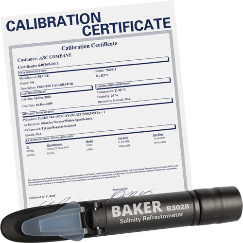 Refractometer with ISO Certificate, Analogue (Sight Glass), Salinity Dufferin Supply