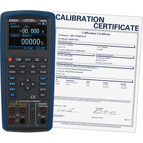 Multifunction Process Calibrator with ISO Certification, Without Data Logging, Portable, 5 Processes Dufferin Supply