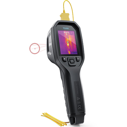 24:1 Spot IR Thermal Imaging Camera with Bullseye Laser & Type K Thermocouple, 160 x 120 pixels, -10° - 45°C (14° - 113°F), 70 mK Dufferin Supply