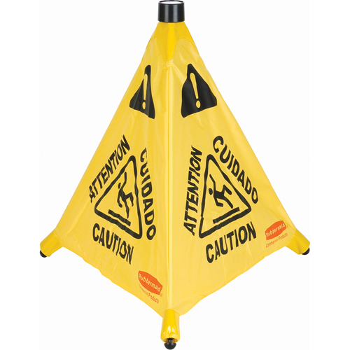 Pop-Up Safety Cone, Trilingual With Pictogram Dufferin Supply