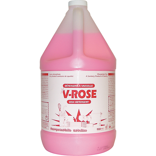 D&eacute;tergent liquide pour vaisselle V-Rose, Liquide, 4 L, Fraîcheur Dufferin Supply