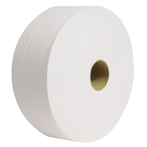 Pro Perform Toilet Paper, Jumbo Roll, 2 Ply, 1400' Length, White Dufferin Supply
