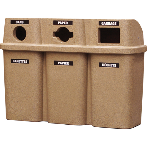 Contenants de recyclage Bullseye, Bord de rue, Plastique, 3 x 22 gal. US Dufferin Supply