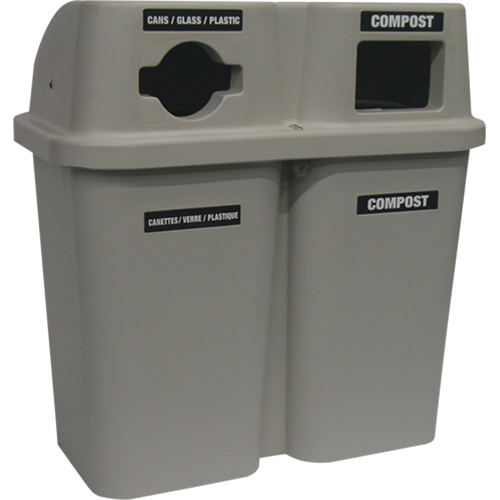 Contenants de recyclage Bullseye, Bord de rue, Plastique, 2 x 22 gal. US Dufferin Supply