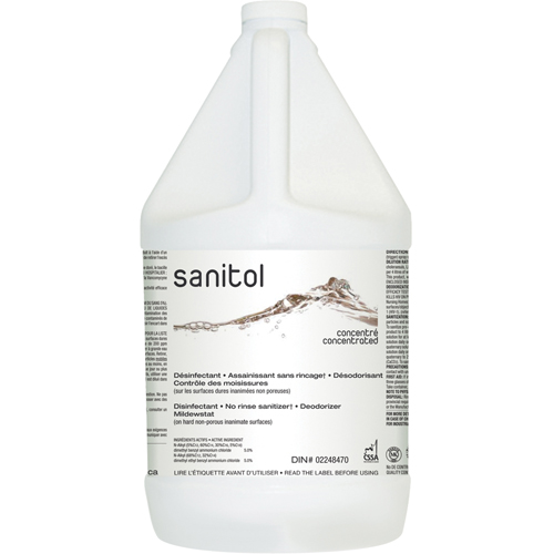 Sanitol Super Concentrated Sanitizer & Deodorizer, 4 L, Jug Dufferin Supply