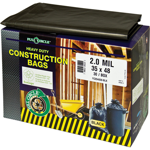 Contractor Liners, Strong, 30" W x 48" L, 2 mils, Black, 121.13 L (32 Gal.) Capacity Dufferin Supply