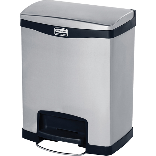 Slim Jim&reg; Waste Container, Stainless Steel, 8 US gal. Capacity Dufferin Supply