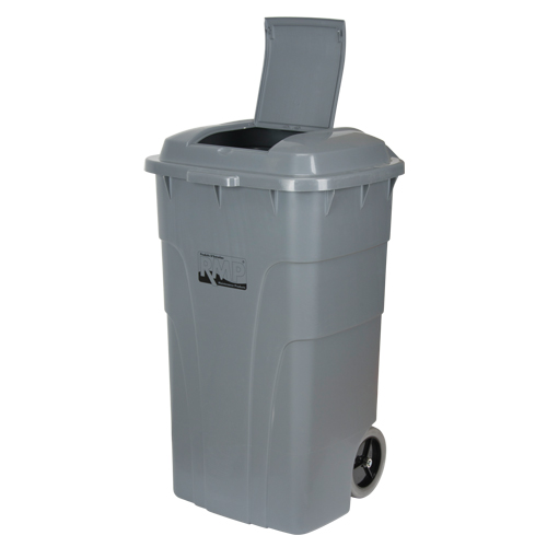 Roll Out Garbage Bin, Polyethylene, 65 US gal. Dufferin Supply