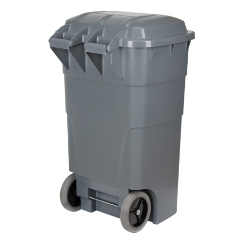 Roll Out Garbage Bin, Polyethylene, 65 US gal. Dufferin Supply