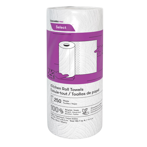 Rouleau d'essuie-tout de cuisine Pro Select, 2 Pli, 250 Feuilles/rouleau, 8" la, 11" lo Dufferin Supply